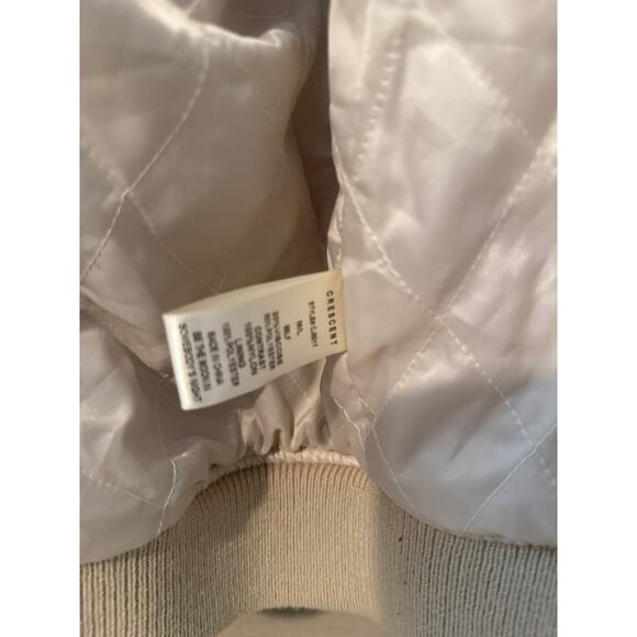 Crescent Beige Wool Blend Bomber Jacket Snap Front ✨ - Picture 6 of 7